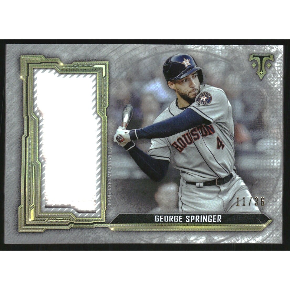 2020 Topps Triple Threads Single Jumbo Relics #SJRGS George Springer. rookie card picture