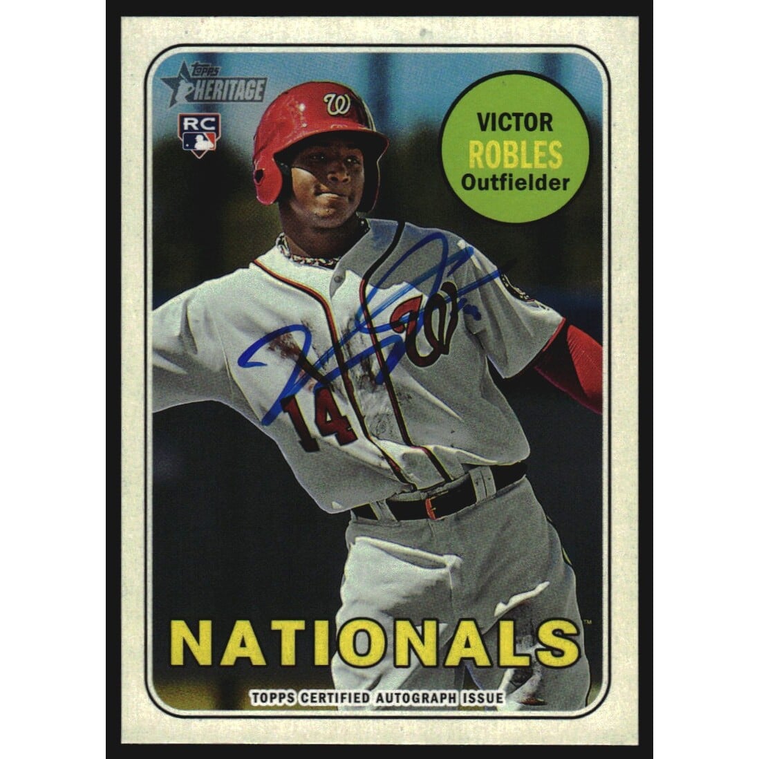 2018 Topps Heritage Real One Autographs #ROAVR Victor Robles. rookie card picture