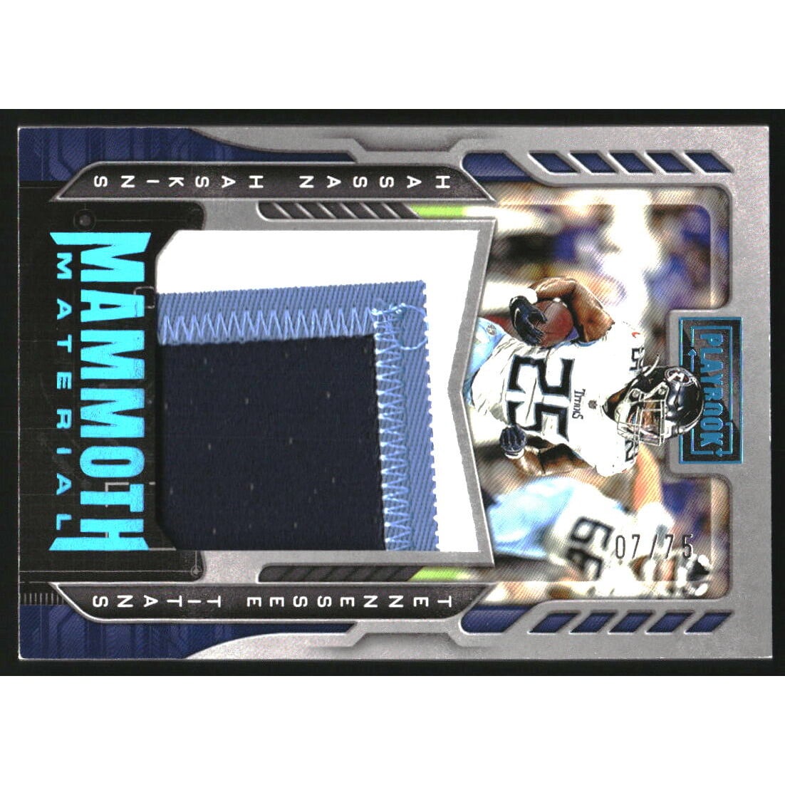 2022 Panini Playbook Mammoth Materials Platinum #41 Hassan Haskins. rookie card picture