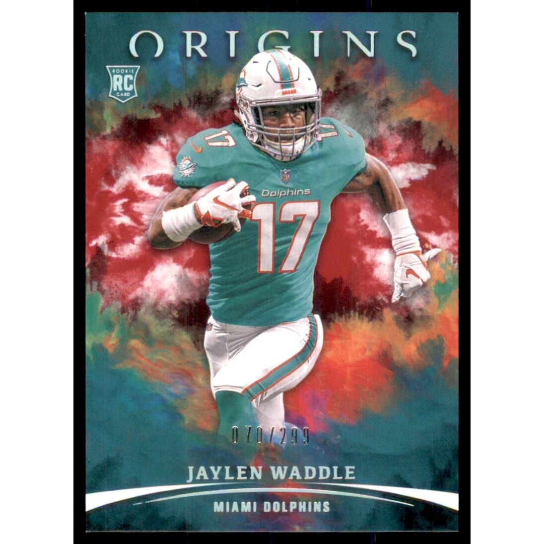 2021 Panini Origins Red #113 Jaylen Waddle. rookie card picture