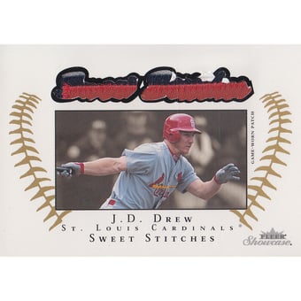 2003 Fleer Showcase Sweet Stitches Patch #12 J.D. Drew/150
