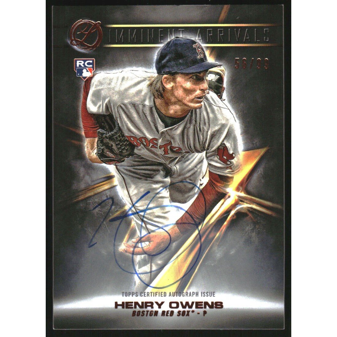 2016 Topps Legacies of Baseball Imminent Arrivals Autographs #IAHO Henry Owens. rookie card picture