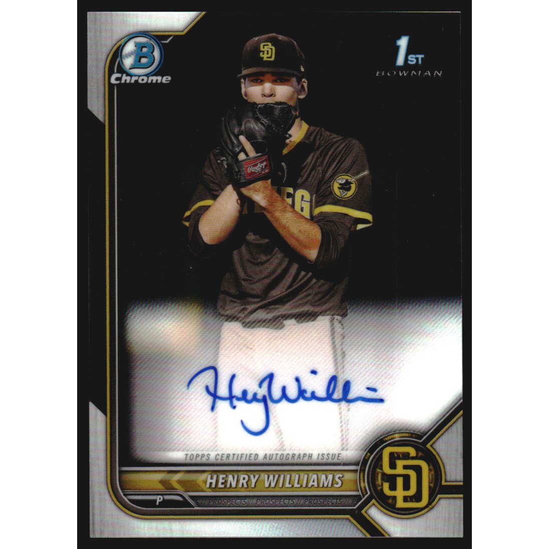 2022 Bowman Chrome Draft Autographs #CDAHW Henry Williams. rookie card picture
