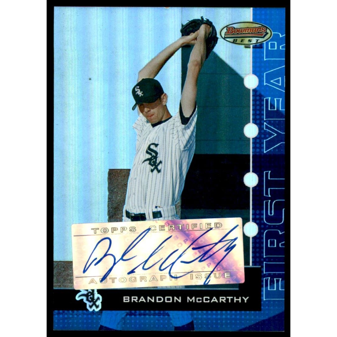 2005 Bowman's Best Blue #124 Brandon McCarthy FY AU. rookie card picture