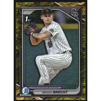 2024 Bowman Chrome Draft Yellow Lunar Refractors #BDC39 Brody Brecht
