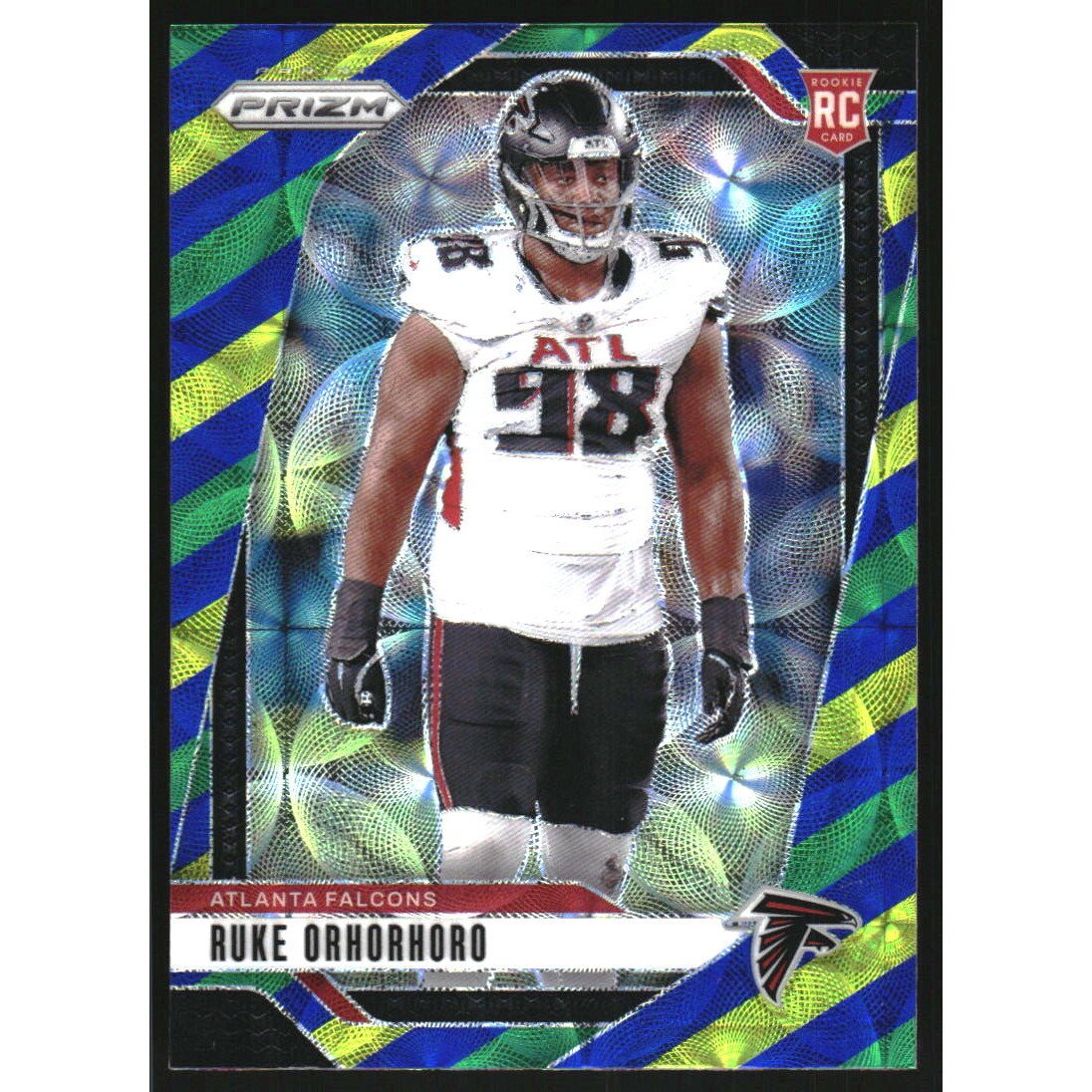 2024 Panini Prizm Prizms Choice Blue Yellow and Green #386 Ruke Orhorhoro. rookie card picture