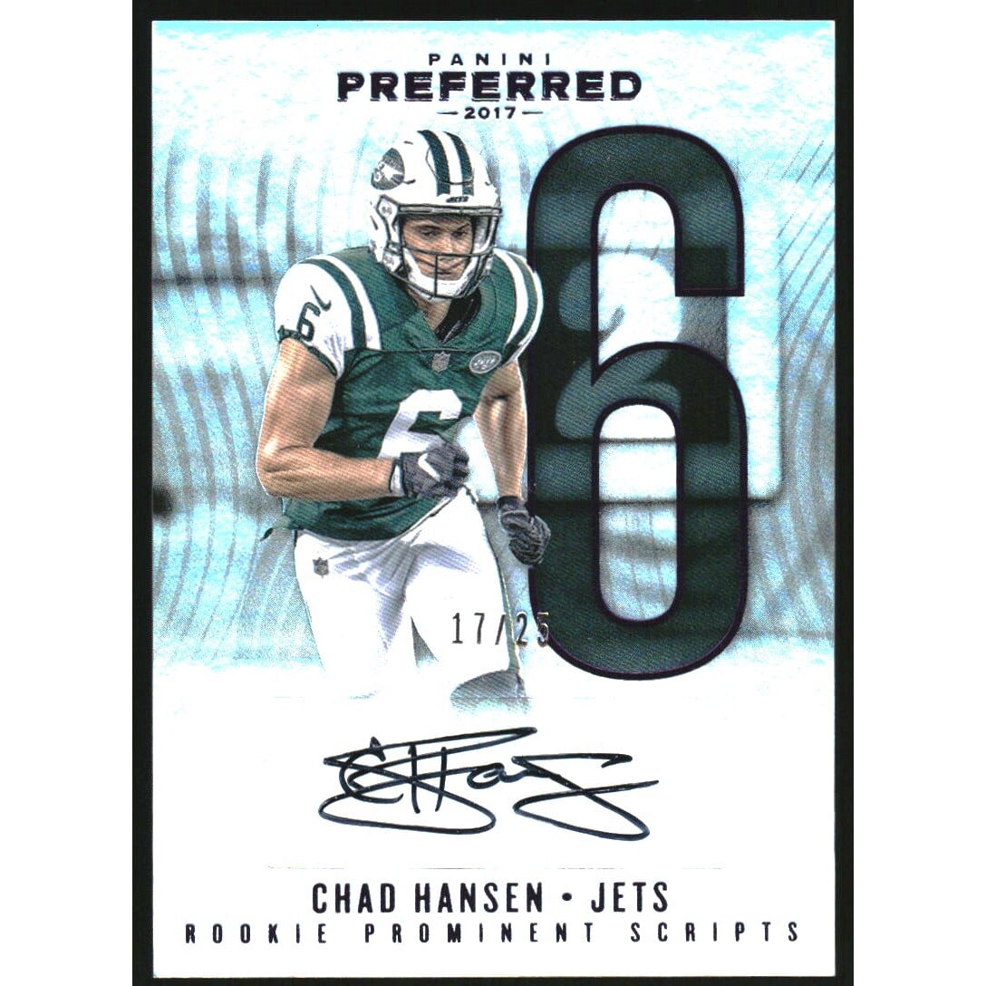 2017 Panini Preferred Purple #294 Chad Hansen PROM AU/25. rookie card picture