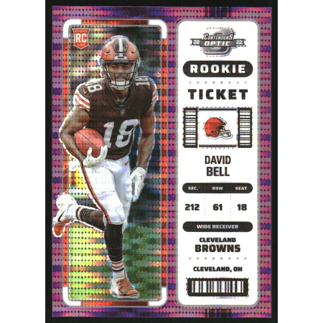 2022 Panini Contenders Optic Purple Pulsar #69 David Bell 2022 Panini Contenders Optic Purple Pulsar #69 David Bell