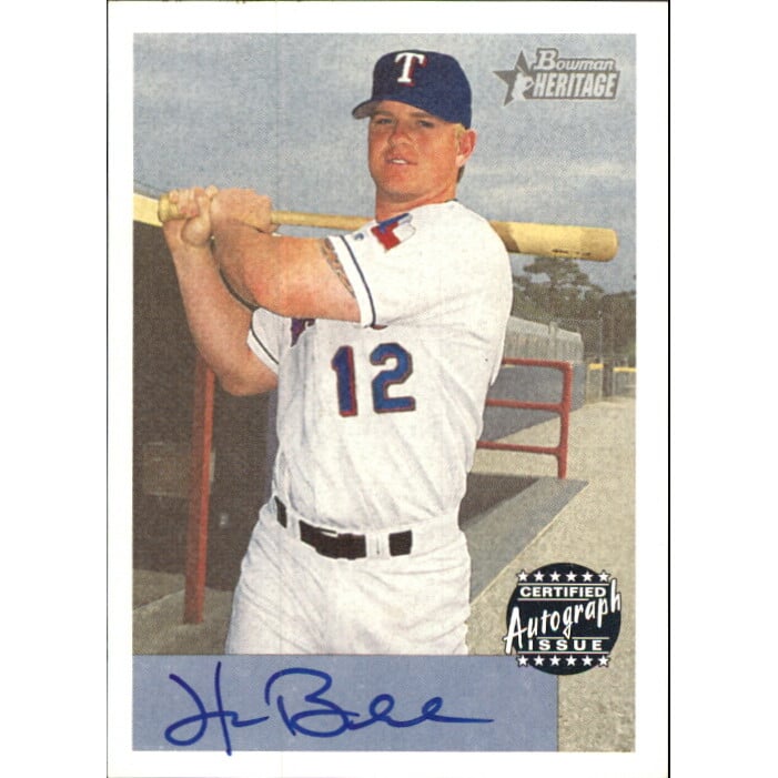 2002 Bowman Heritage Autographs #BHAHB Hank Blalock C. rookie card picture