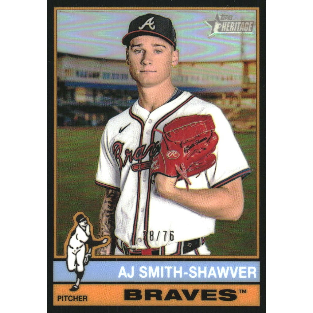 2025 Topps Heritage Chrome Black Refractors #559 AJ Smith-Shawver. rookie card picture