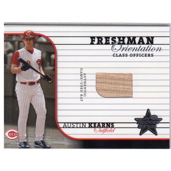2002 Leaf Rookies and Stars Freshman Orientation Class Officers #5 Austin Kearns Bat