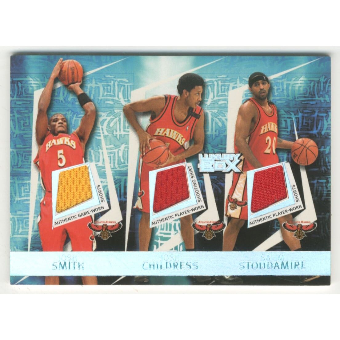 2005-06 Topps Luxury Box Triple Double 5 Relics #4 Josh Smith/Josh Childress/Salim Stoudamire/Joe Johnson/Al Harrington. rookie card picture