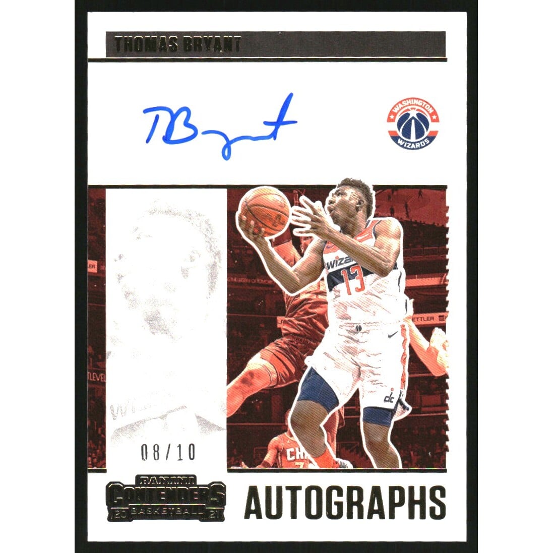 2020-21 Panini Contenders Autographs Gold #39 Thomas Bryant. rookie card picture