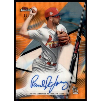 2020 Finest Autographs Orange Wave Refractors #FAPD Paul DeJong
