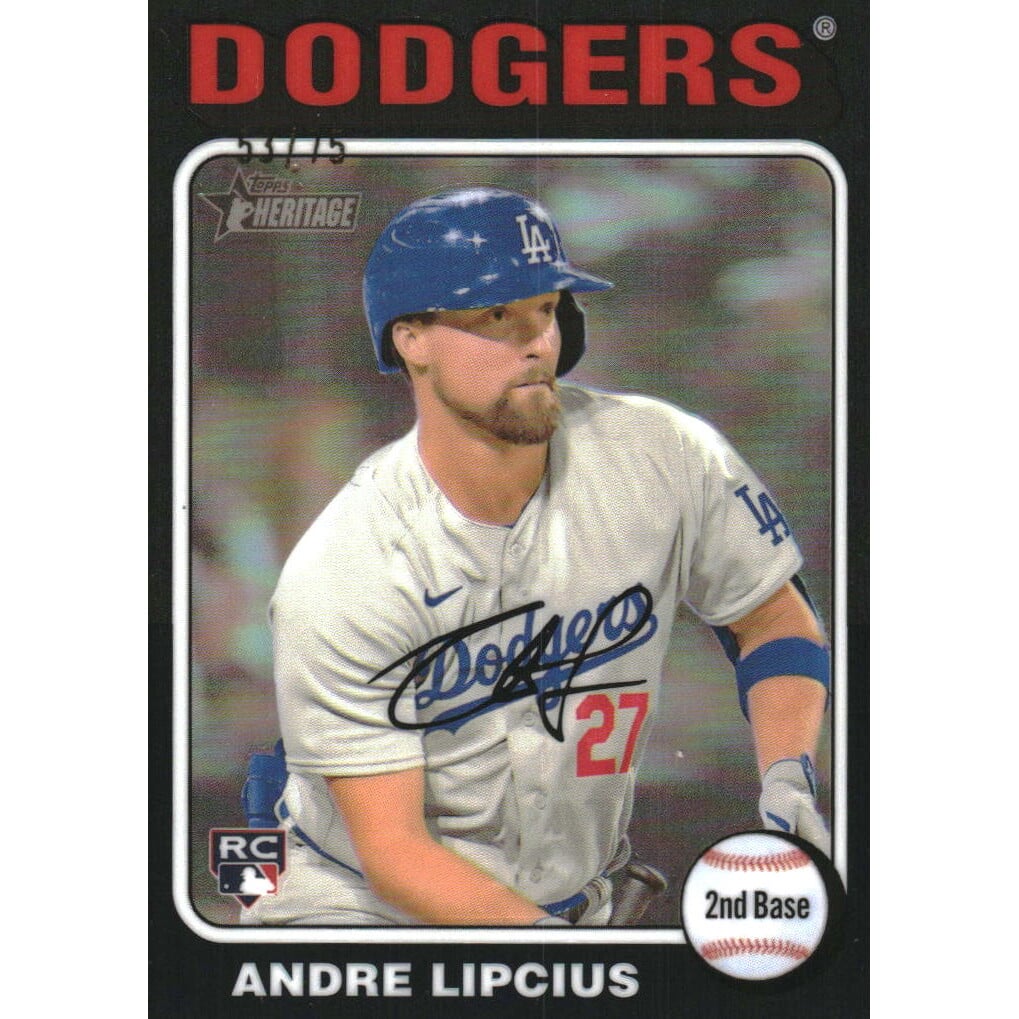 2024 Topps Heritage Chrome Black Refractors #699 Andre Lipcius HN. rookie card picture