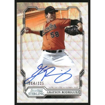 2019 Bowman Sterling Prospect Autographs Wave Refractors #BSPAGR Grayson Rodriguez