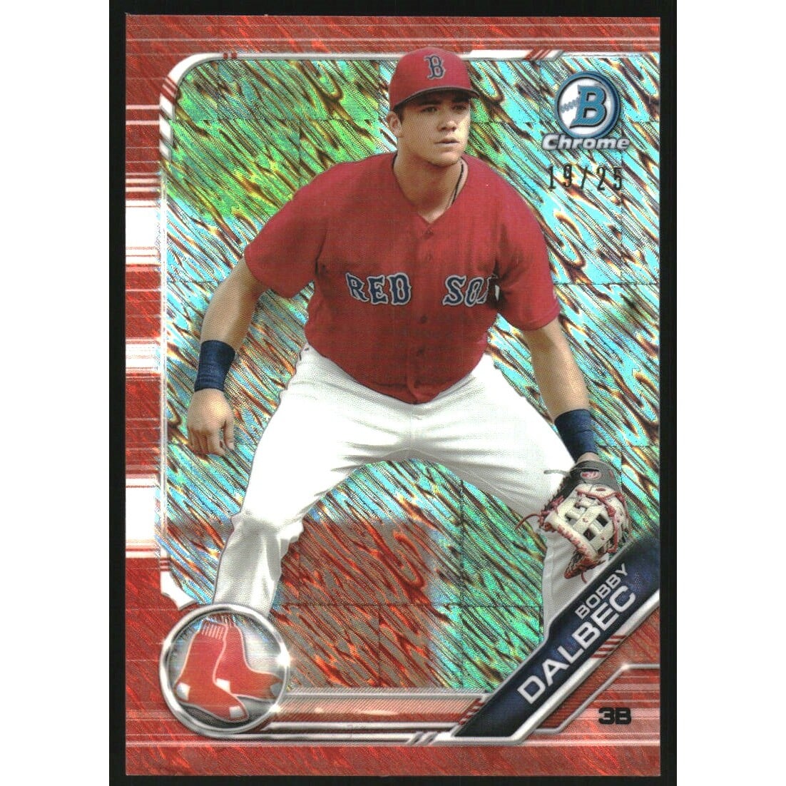 2019 Bowman Chrome Prospects Orange Shimmer Refractors #BCP154 Bobby Dalbec. rookie card picture