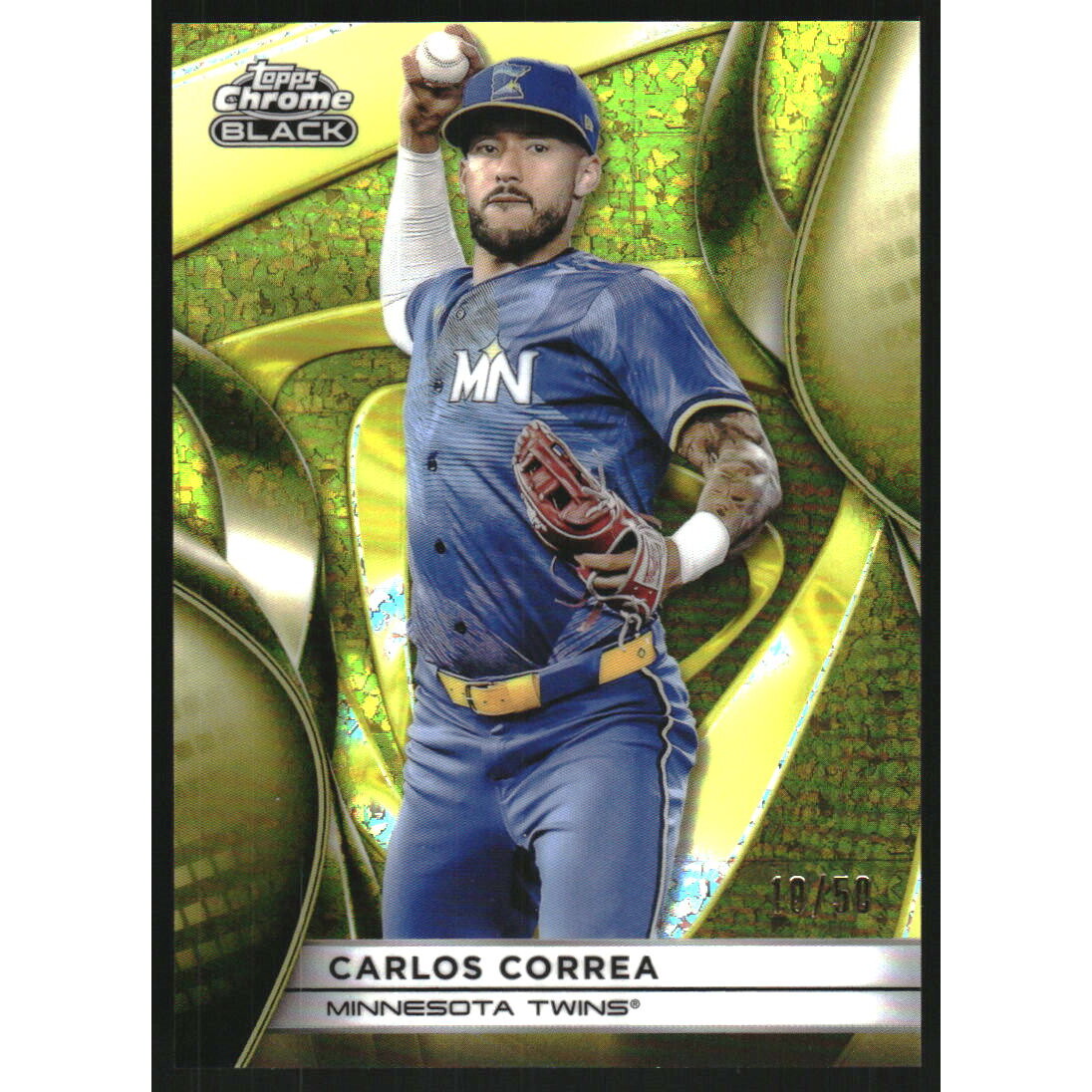 2025 Topps Chrome Black Gold Mini-Diamond Refractors #46 Carlos Correa