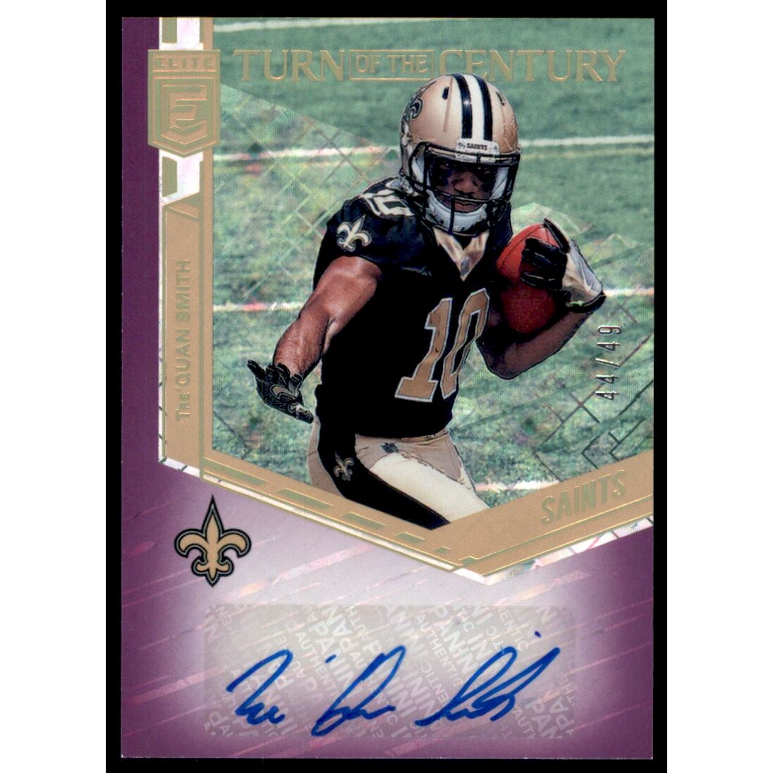 2018 Elite Turn of the Century Autographs Purple #35 Tre’Quan Smith/49 2018 Elite Turn of the Century Autographs Purple #35 Tre’Quan Smith/49