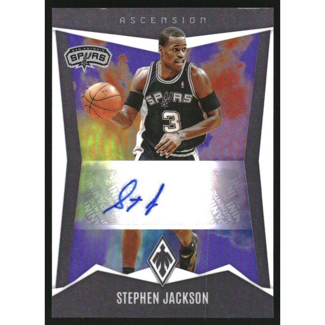 2023-24 Panini Phoenix Ascension Autographs Purple #16 Stephen Jackson/75. rookie card picture