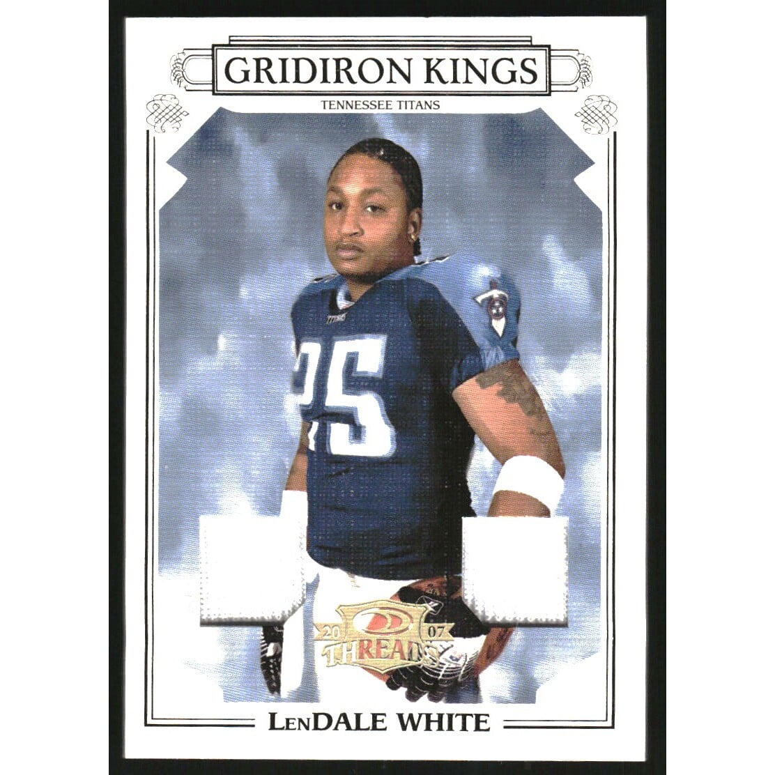 2007 Donruss Threads Pro Gridiron Kings Materials Prime #26 LenDale White. rookie card picture