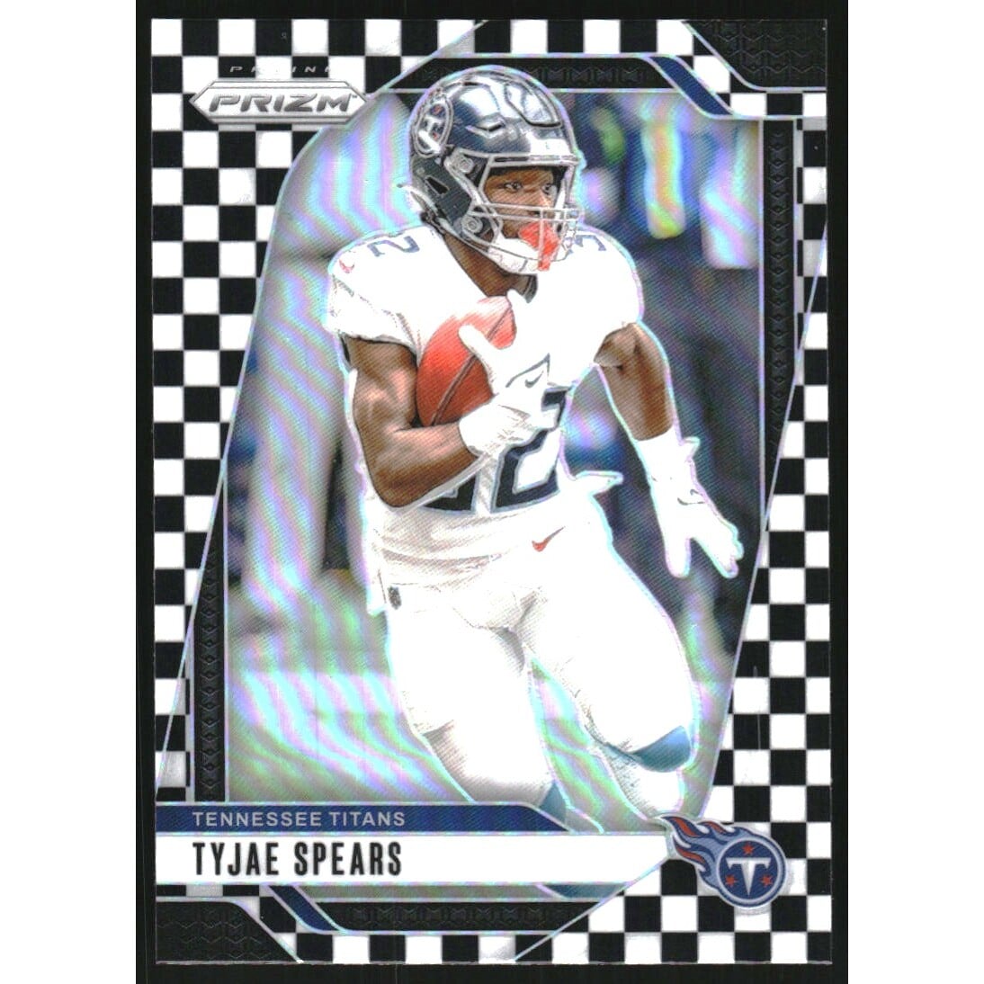 2024 Panini Prizm Prizms Black and White Checker #278 Tyjae Spears. rookie card picture