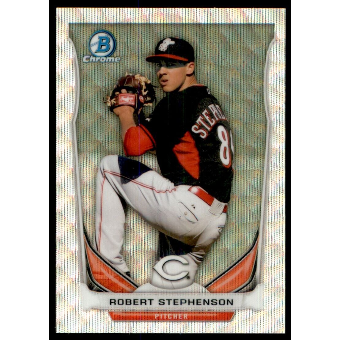2014 Bowman Chrome Draft Top Prospects Silver Wave Refractors #CTP59 Robert Stephenson. rookie card picture