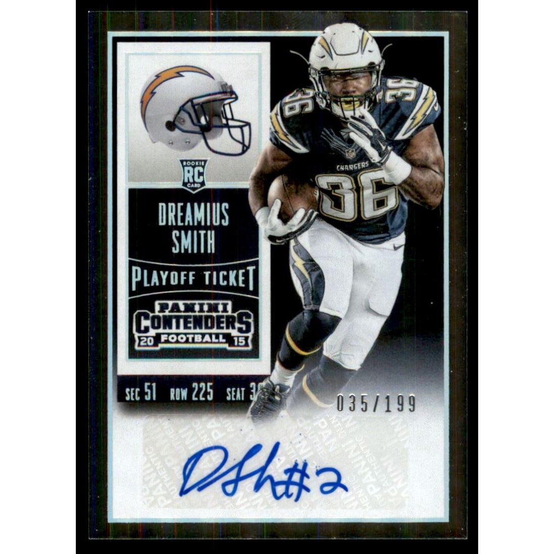 2015 Panini Contenders Playoff Ticket #193 Dreamius Smith AU/199