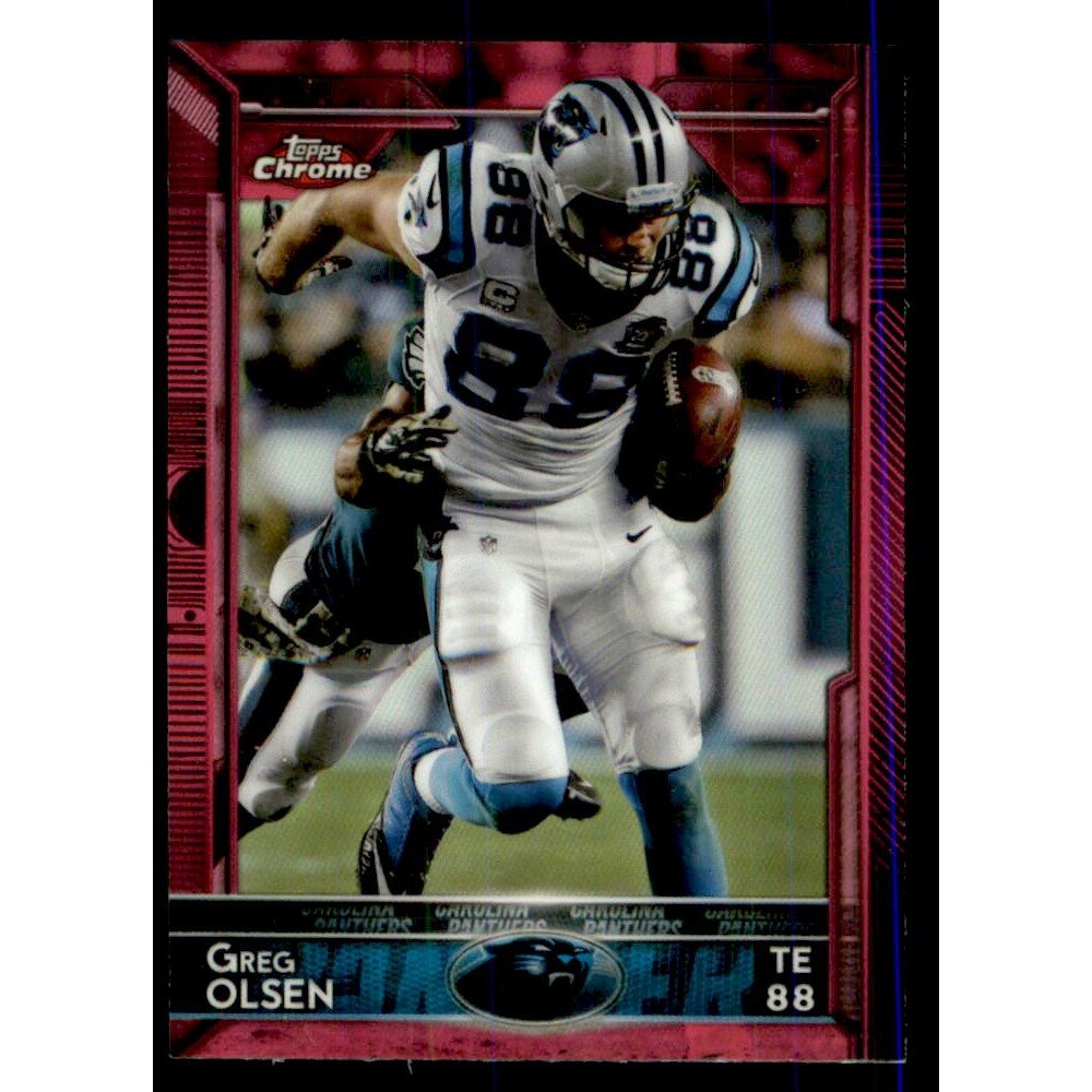 2015 Topps Chrome Mini Pink Refractors #87 Greg Olsen. rookie card picture