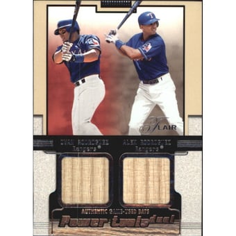 2002 Flair Power Tools Dual Bats #10 Ivan Rodriguez/Alex Rodriguez
