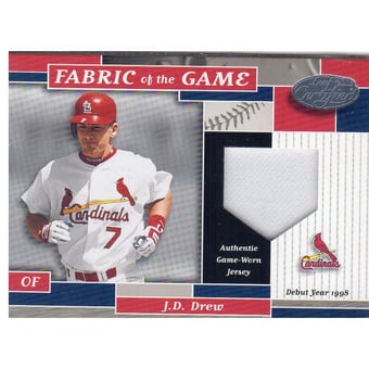 2002 Leaf Certified Fabric of the Game #132DY J.D. Drew/98