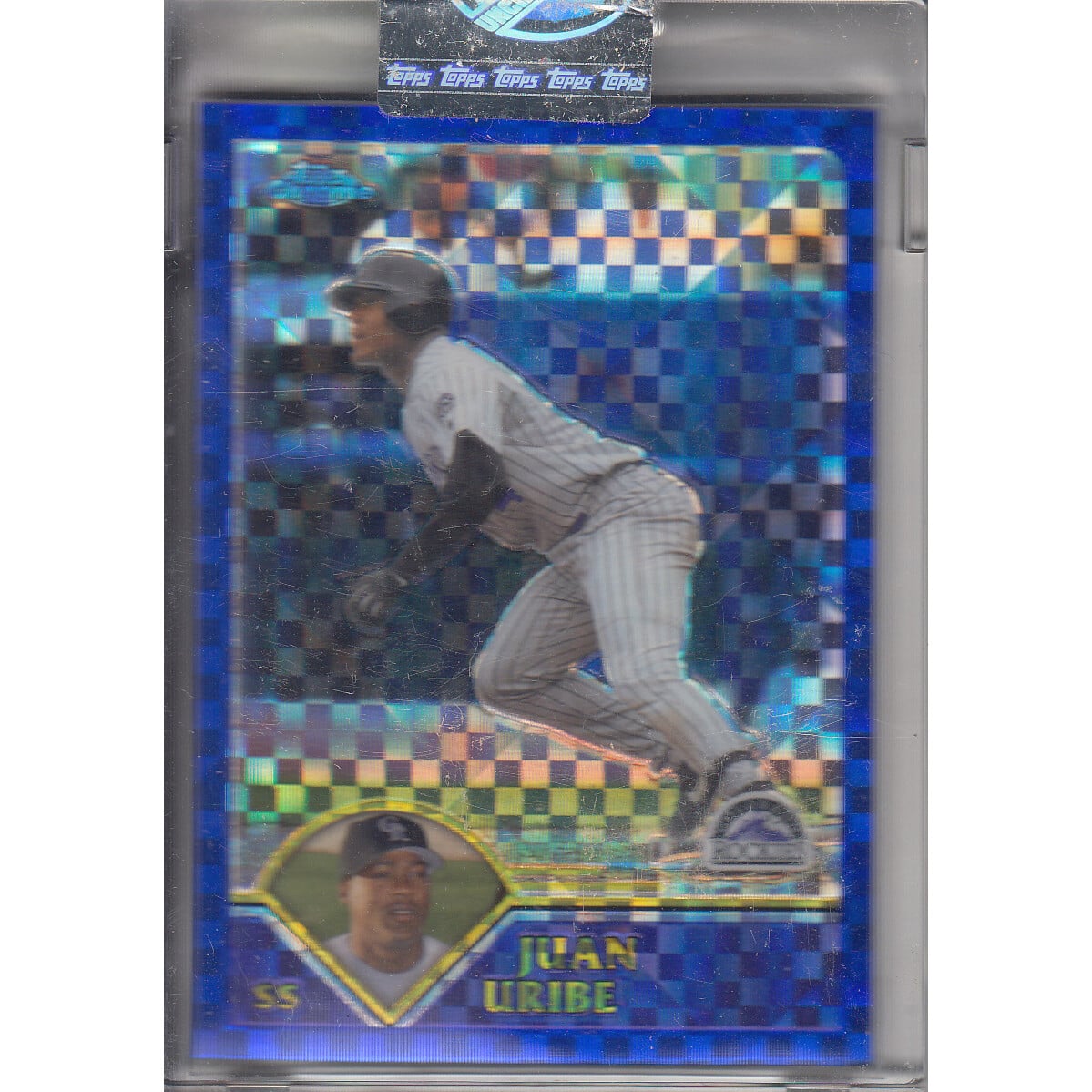 2003 Topps Chrome Uncirculated X-Fractors #141 Juan Uribe. rookie card picture