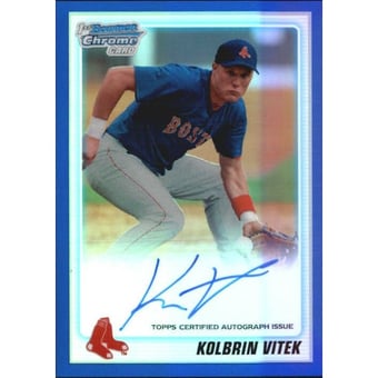 2010 Bowman Chrome Draft Prospect Autographs Blue Refractors #BDPP68 Kolbrin Vitek