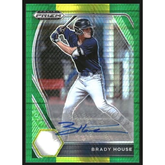2021 Panini Prizm Draft Picks Base Autographs Prizms Green and Yellow Hyper #11 Brady House