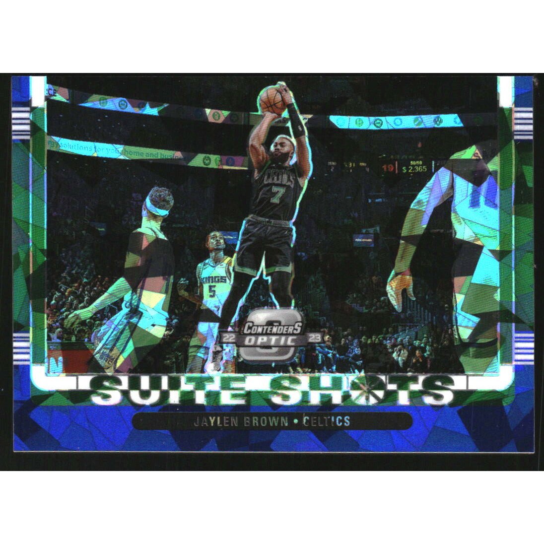 2022-23 Panini Contenders Optic Suite Shots Blue Cracked Ice #20 Jaylen Brown. rookie card picture
