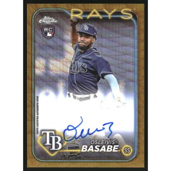 2024 Topps Chrome Rookie Autographs Gold Wave Refractors #RAOB Osleivis Basabe