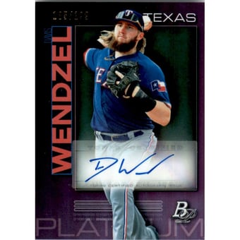 2020 Bowman Platinum Top Prospect Autographs Purple #TOP24 Davis Wendzel