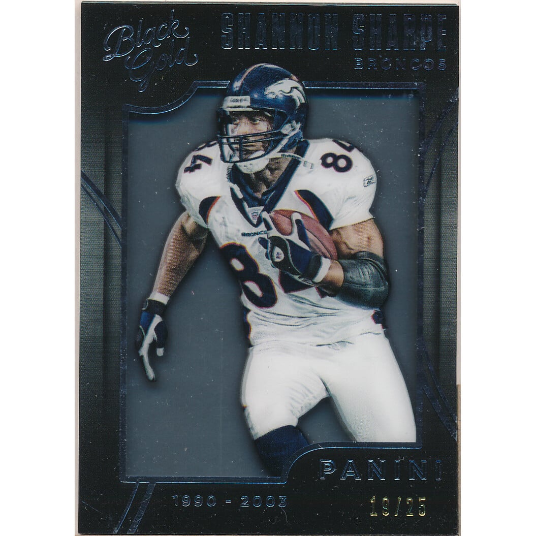 2015 Panini Black Gold White Gold Foil #61 Shannon Sharpe. rookie card picture
