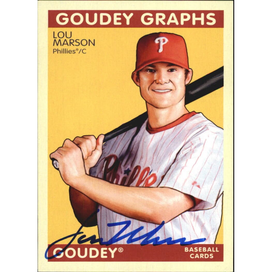 2009 Upper Deck Goudey Autographs #GGLM Lou Marson. rookie card picture