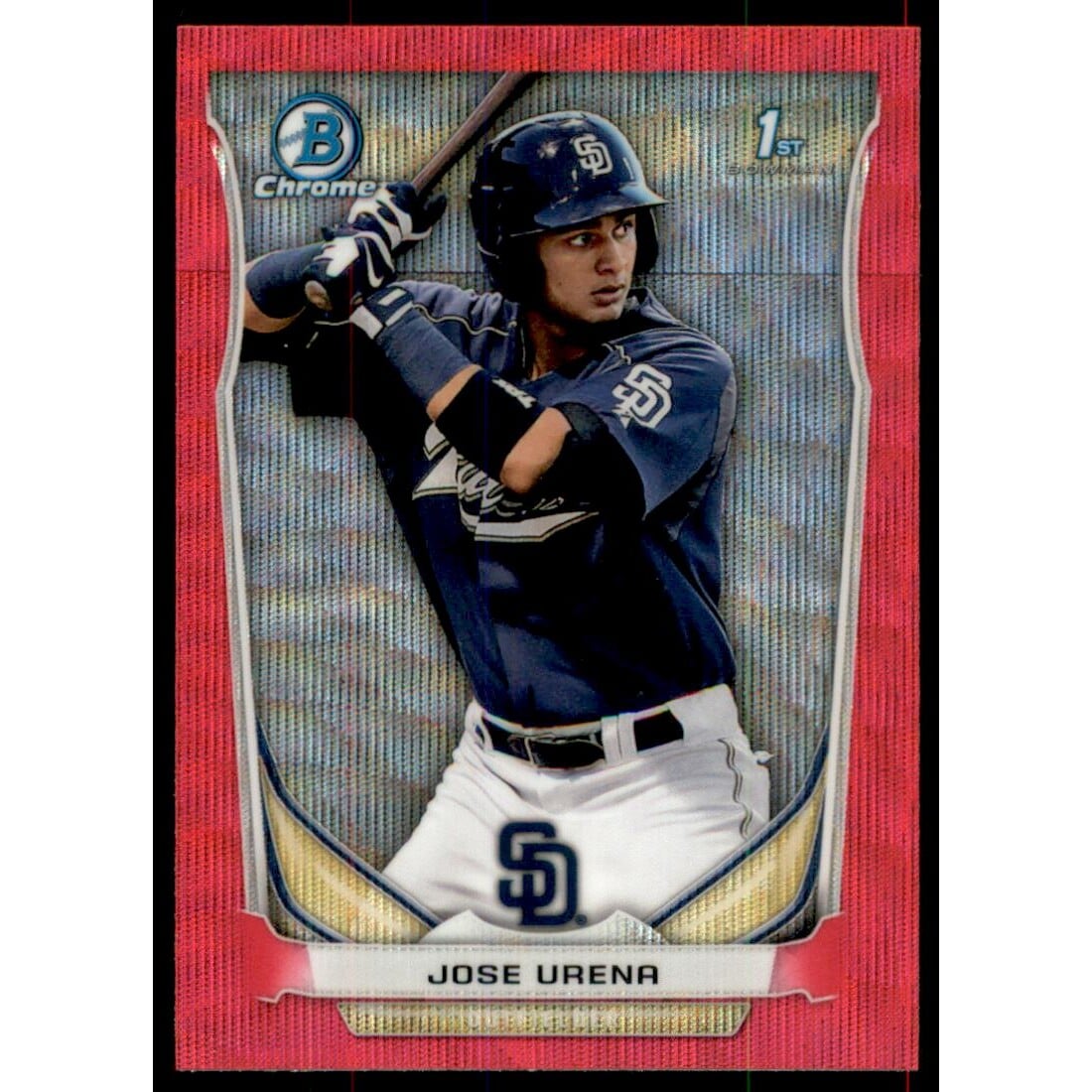 2014 Bowman Chrome Prospects Series 2 Pink Wave Refractors #BCP45 Jose Urena. rookie card picture