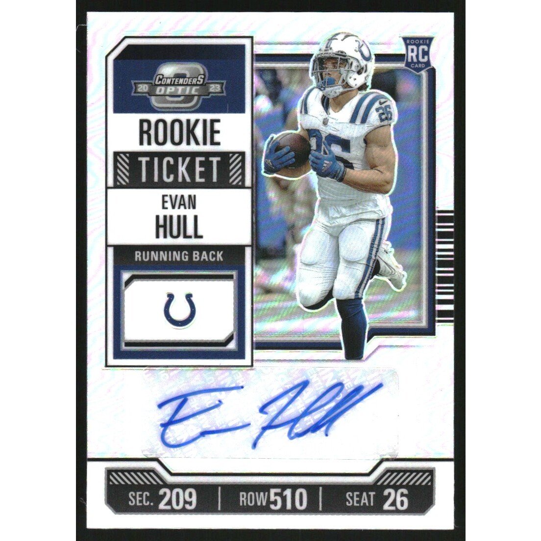 2023 Panini Contenders Optic Silver #169 Evan Hull AU. rookie card picture