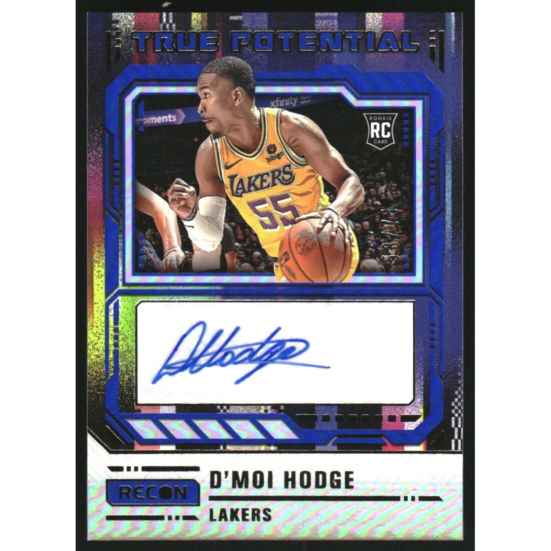2023-24 Panini Recon True Potential Signatures Blue #5 D'Moi Hodge/75. rookie card picture
