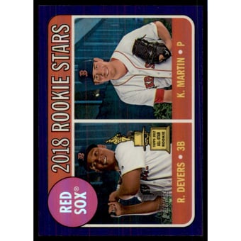 2018 Topps Heritage Chrome Purple Refractors #THC189 Kyle Martin/Rafael Devers