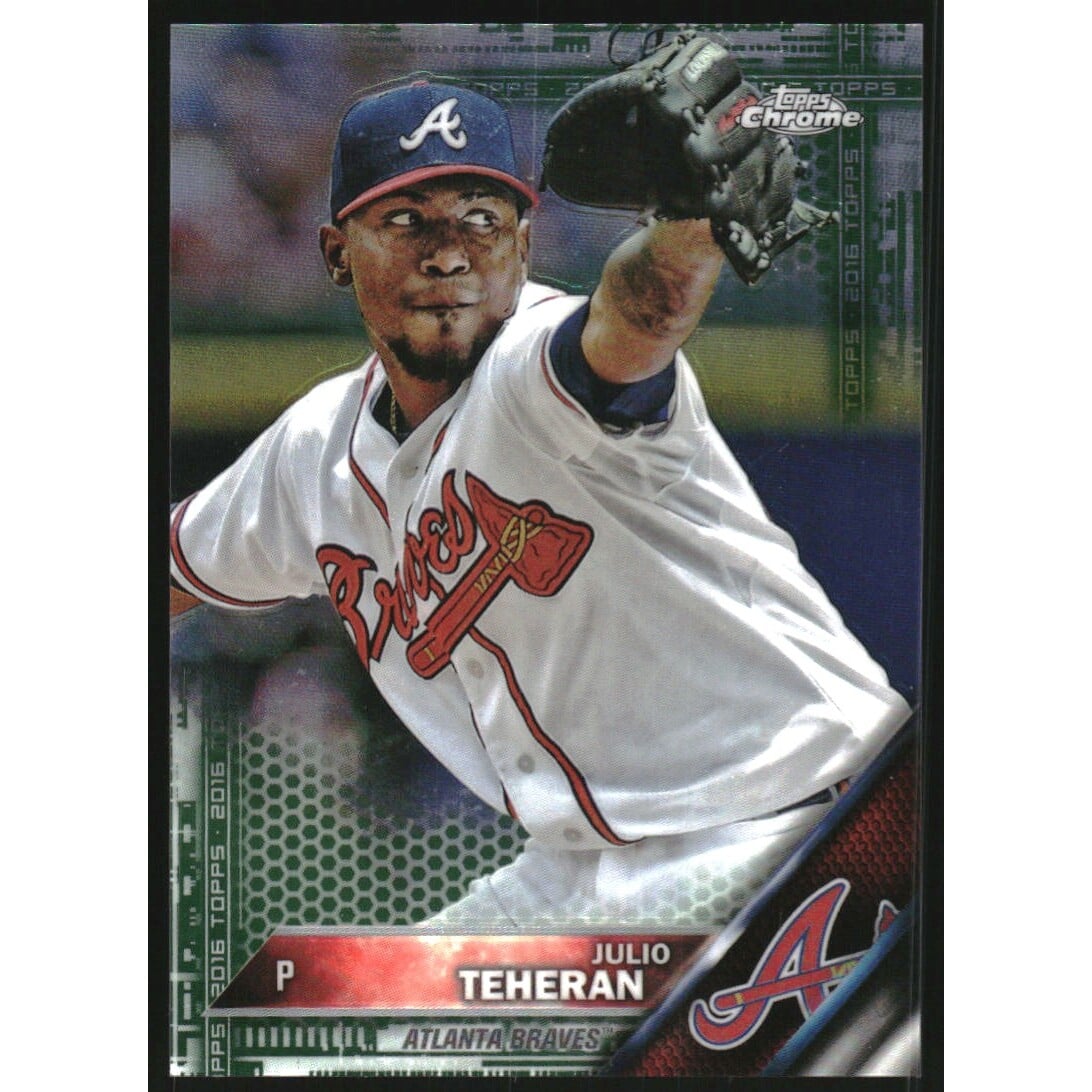2016 Topps Chrome Green Refractors #193 Julio Teheran. rookie card picture
