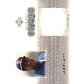 2002 Upper Deck Honor Roll Stitch of Nine Game Jersey #S9SS2 Sammy Sosa Helmet