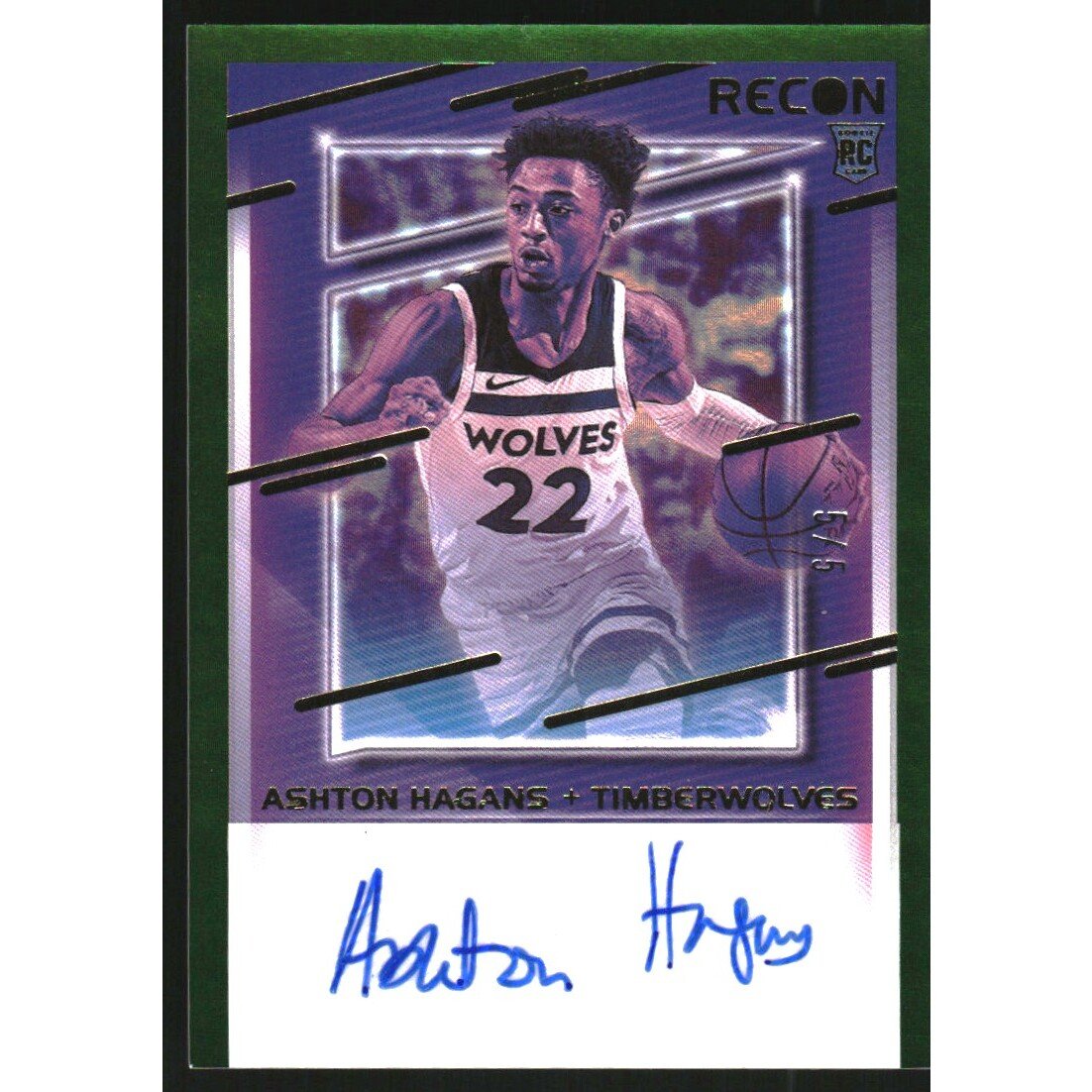 2020-21 Panini Recon Rookie Recon Signatures Green #8 Ashton Hagans. rookie card picture