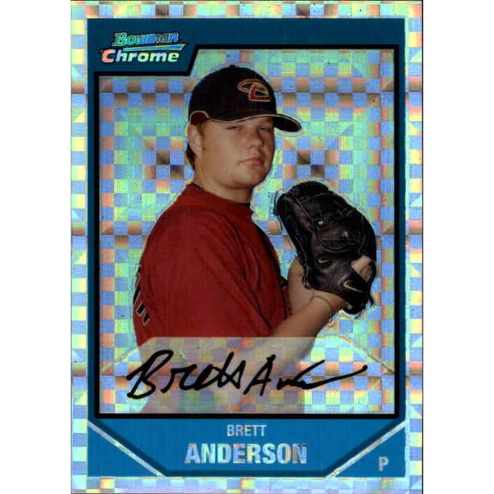 2007 Bowman Chrome Prospects X-Fractors #BC195 Brett Anderson. rookie card picture