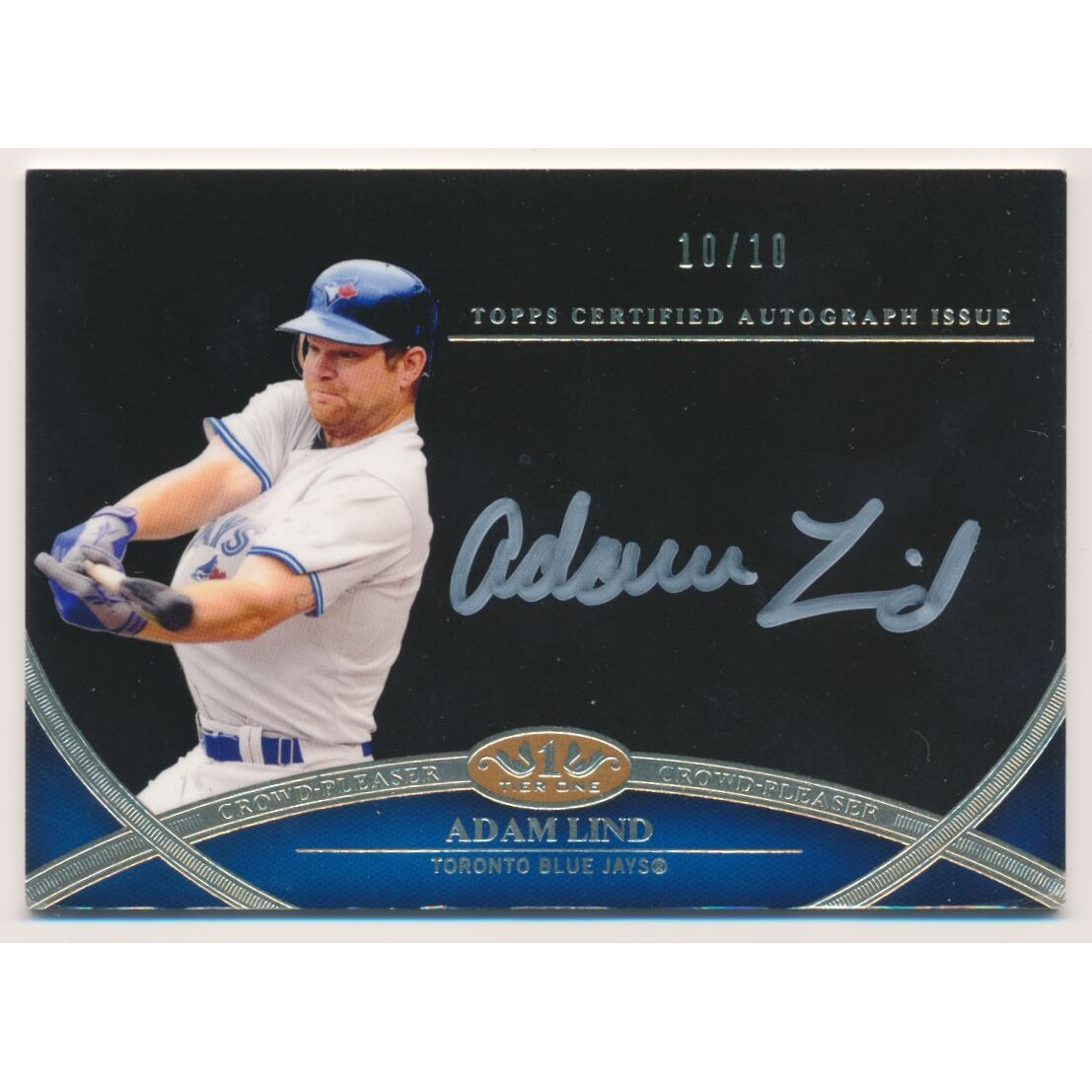 2012 Topps Tier One Crowd Pleaser Autographs Silver Ink #AL Adam Lind. rookie card picture
