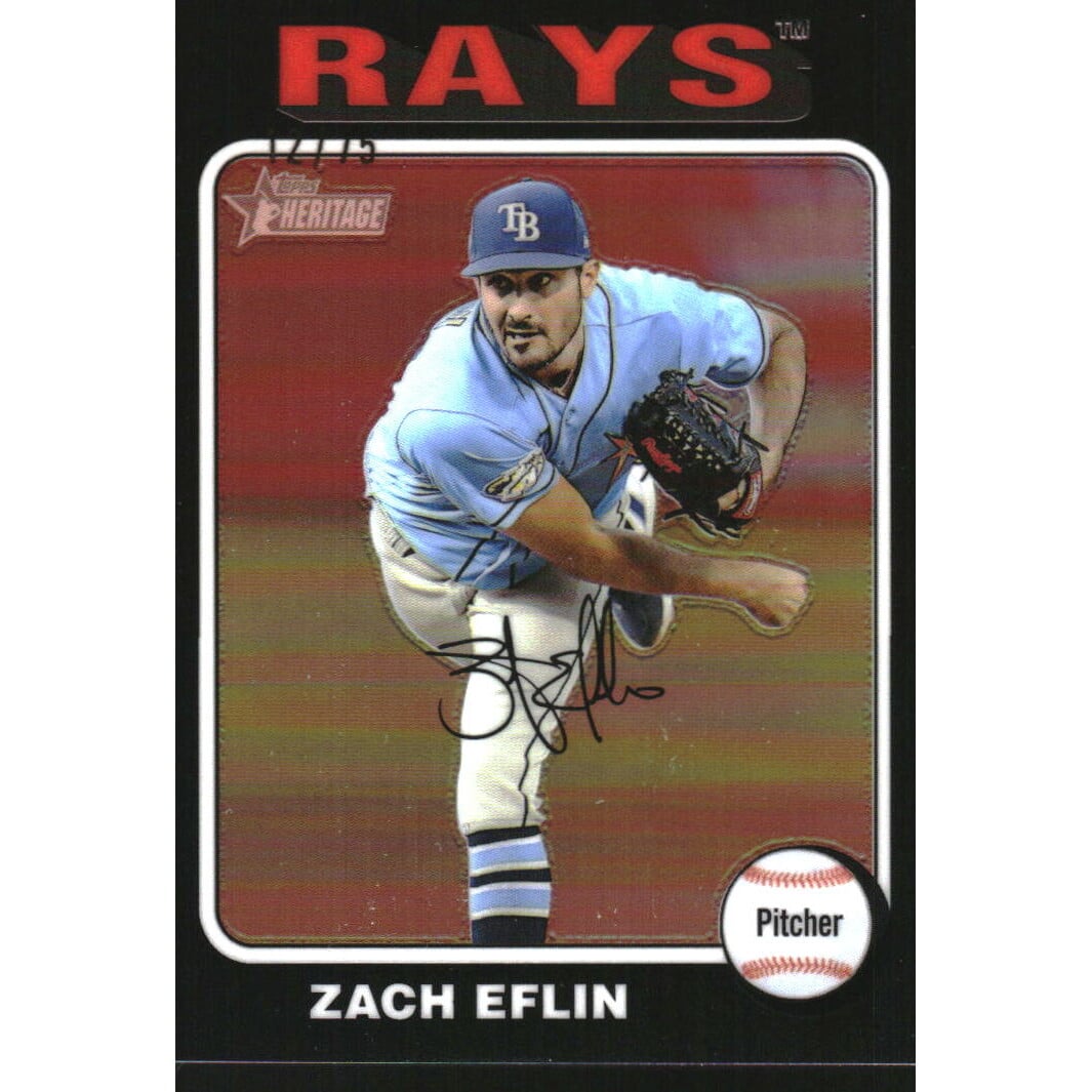 2024 Topps Heritage Chrome Black Refractors #237 Zach Eflin HN. rookie card picture