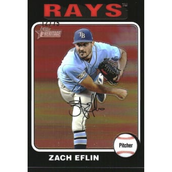 2024 Topps Heritage Chrome Black Refractors #237 Zach Eflin HN